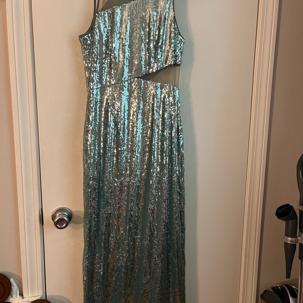 Turquoise Sequin Gown